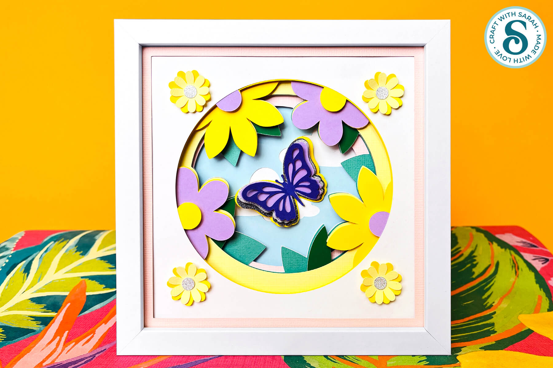 Spring Flowers shadow box by Craft with Sarah