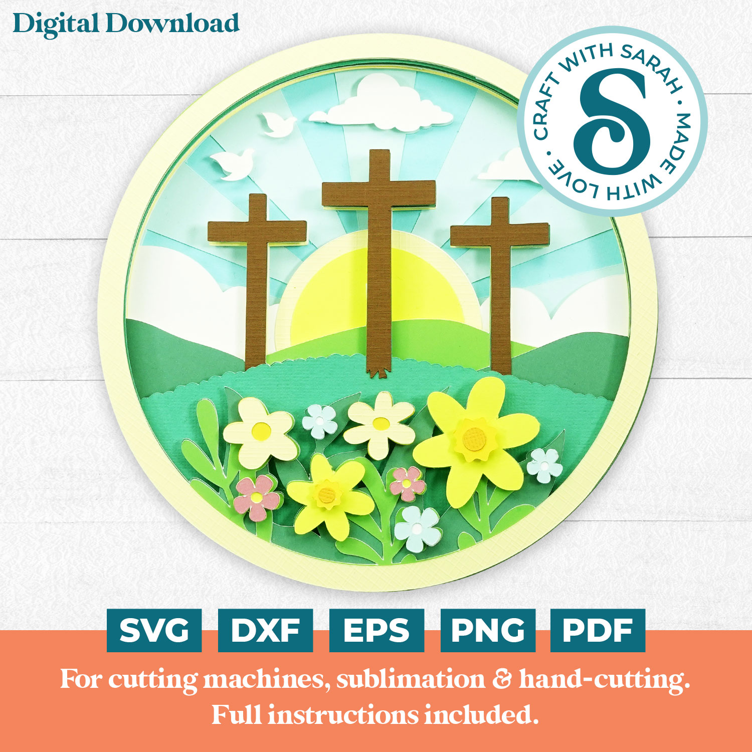 Sunrise Easter Crosses SVG