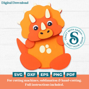 Triceratops Dinosaur SVG (Cute Animal Series)