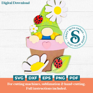 Flower Pot Gnome SVG (Female)