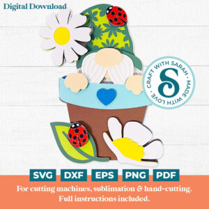 Flower Pot Gnome SVG (Male)