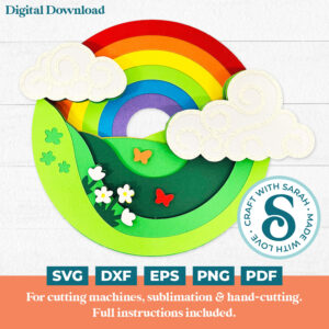 Rainbow Fields SVG for Spring