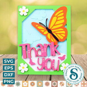 Butterflies Thank You A2 Card