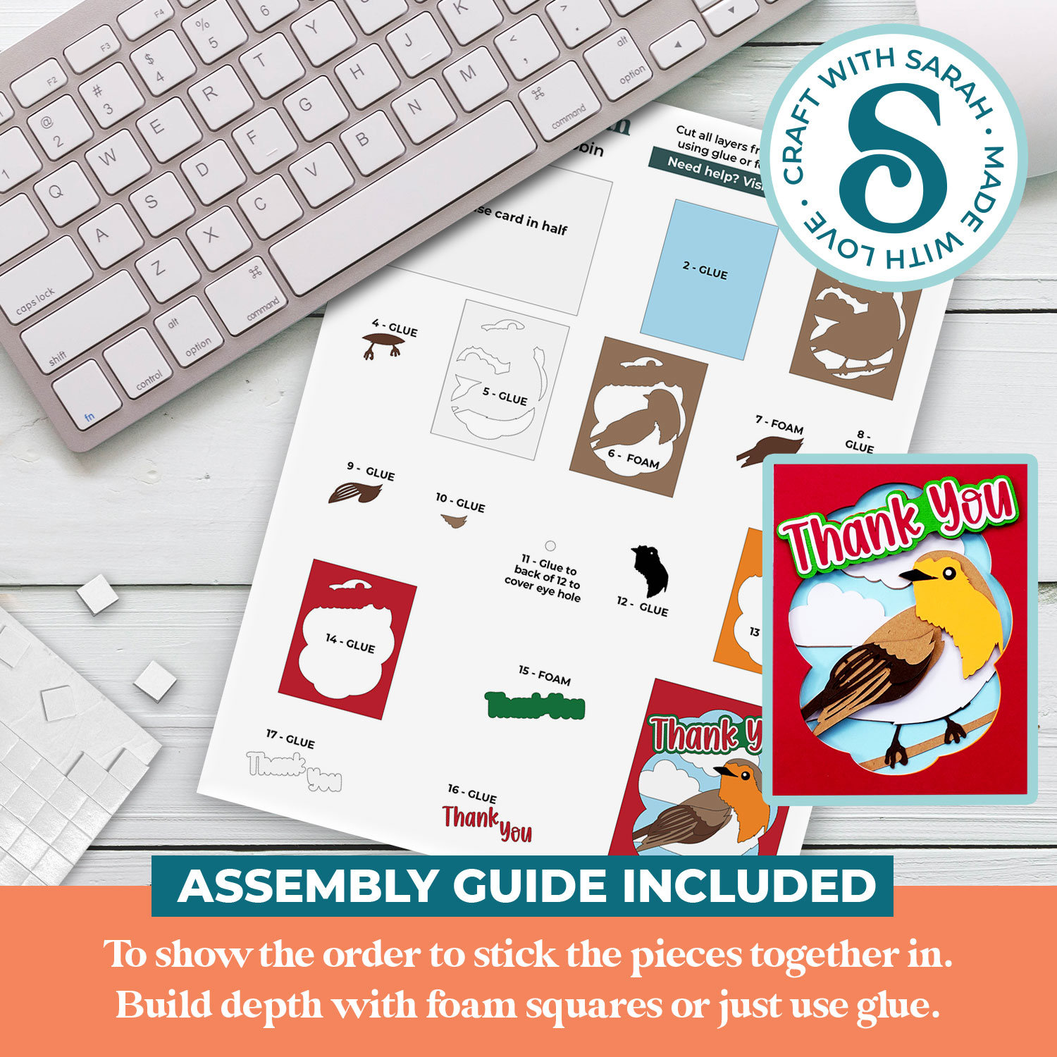 Robin Thank You A2 Card - Image 2