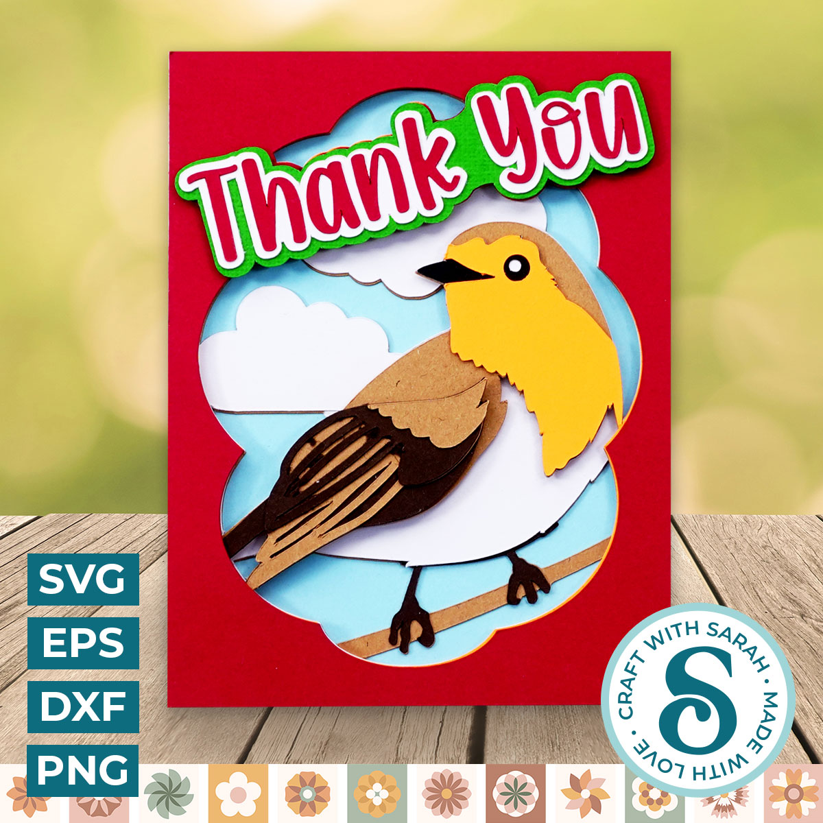 Robin Thank You A2 Card