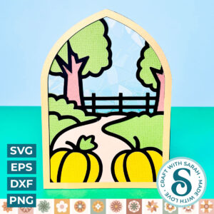 Autumn Garden Stained Glass Window