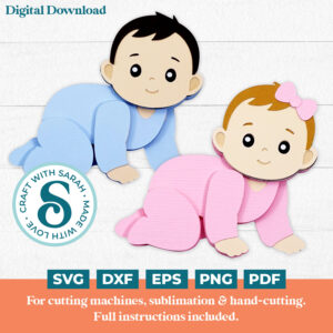 Boy & Girl Crawling Baby SVGs