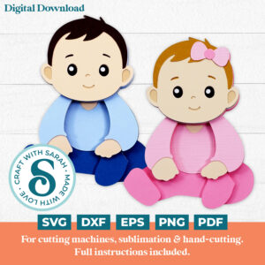 Boy & Girl Sitting Baby SVGs