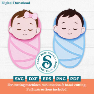 Boy & Girl Swaddled Baby SVGs