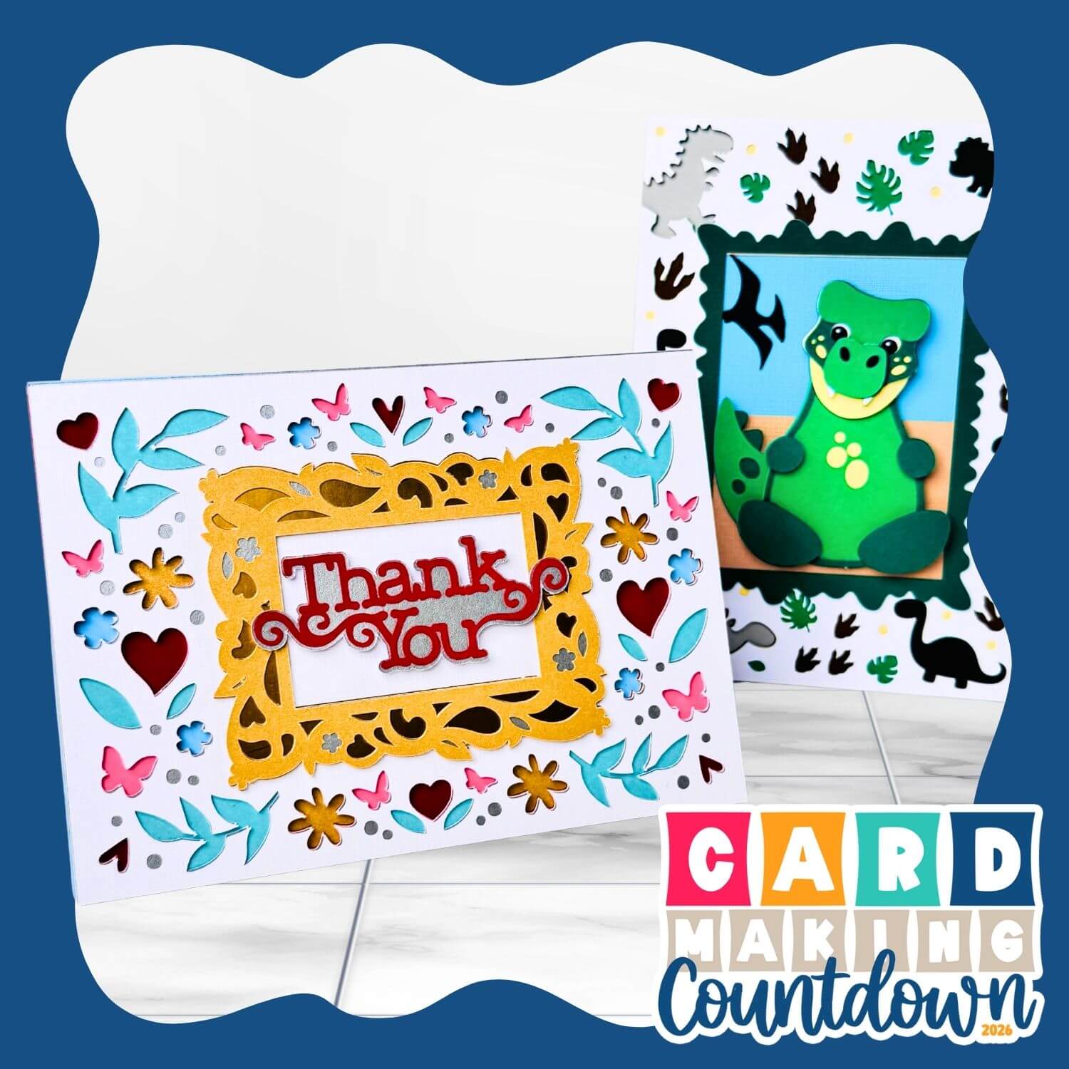 Build down background cards with a Cricut
