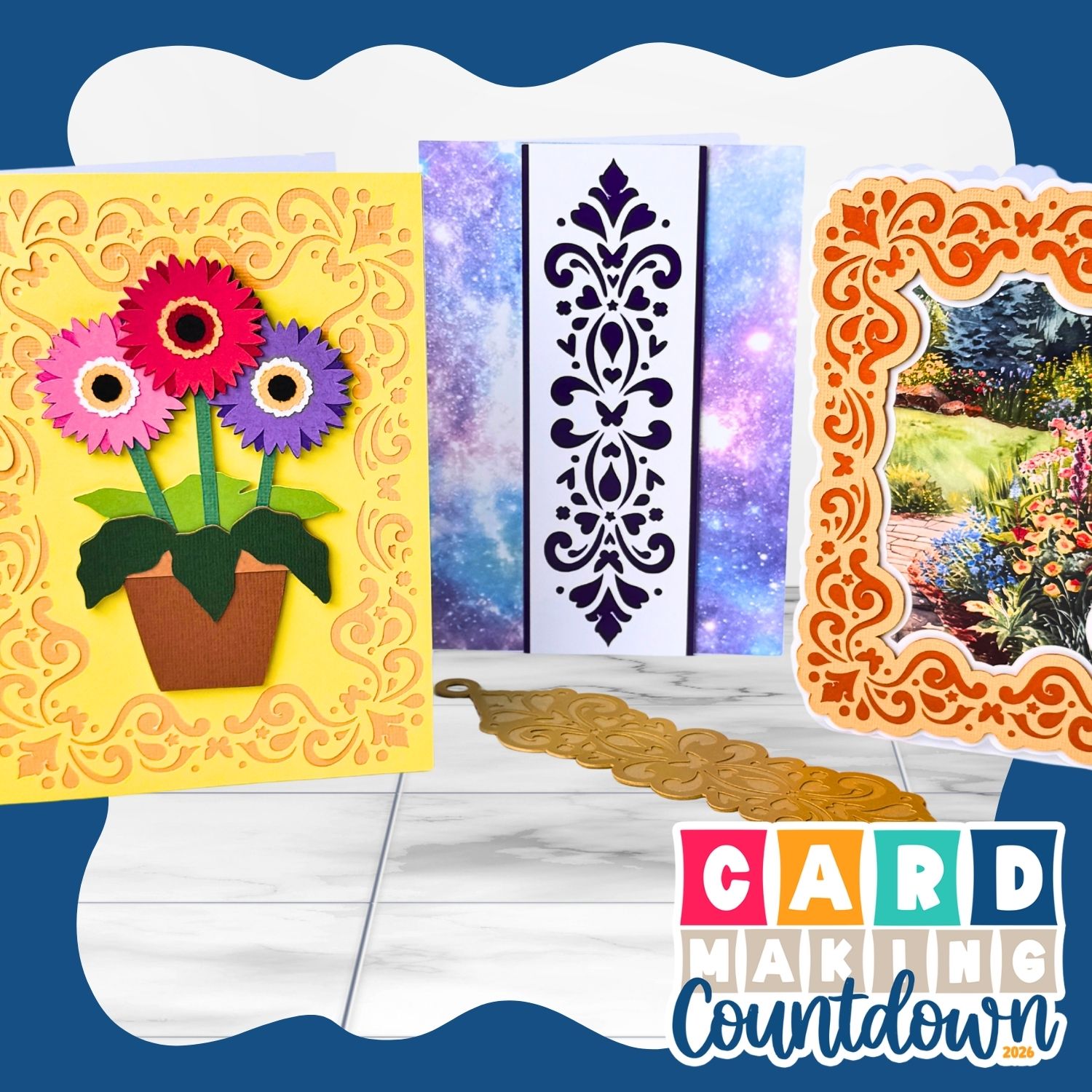 Custom stencil border cards