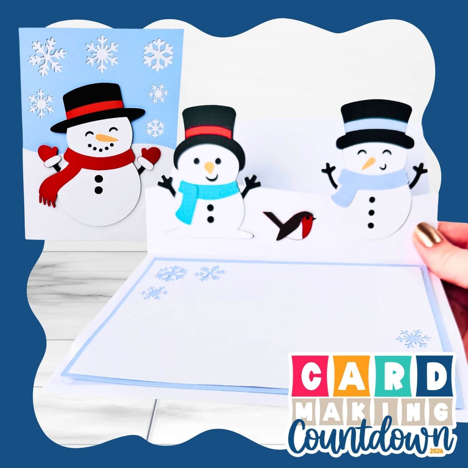 Snowman popout card with a Cricut