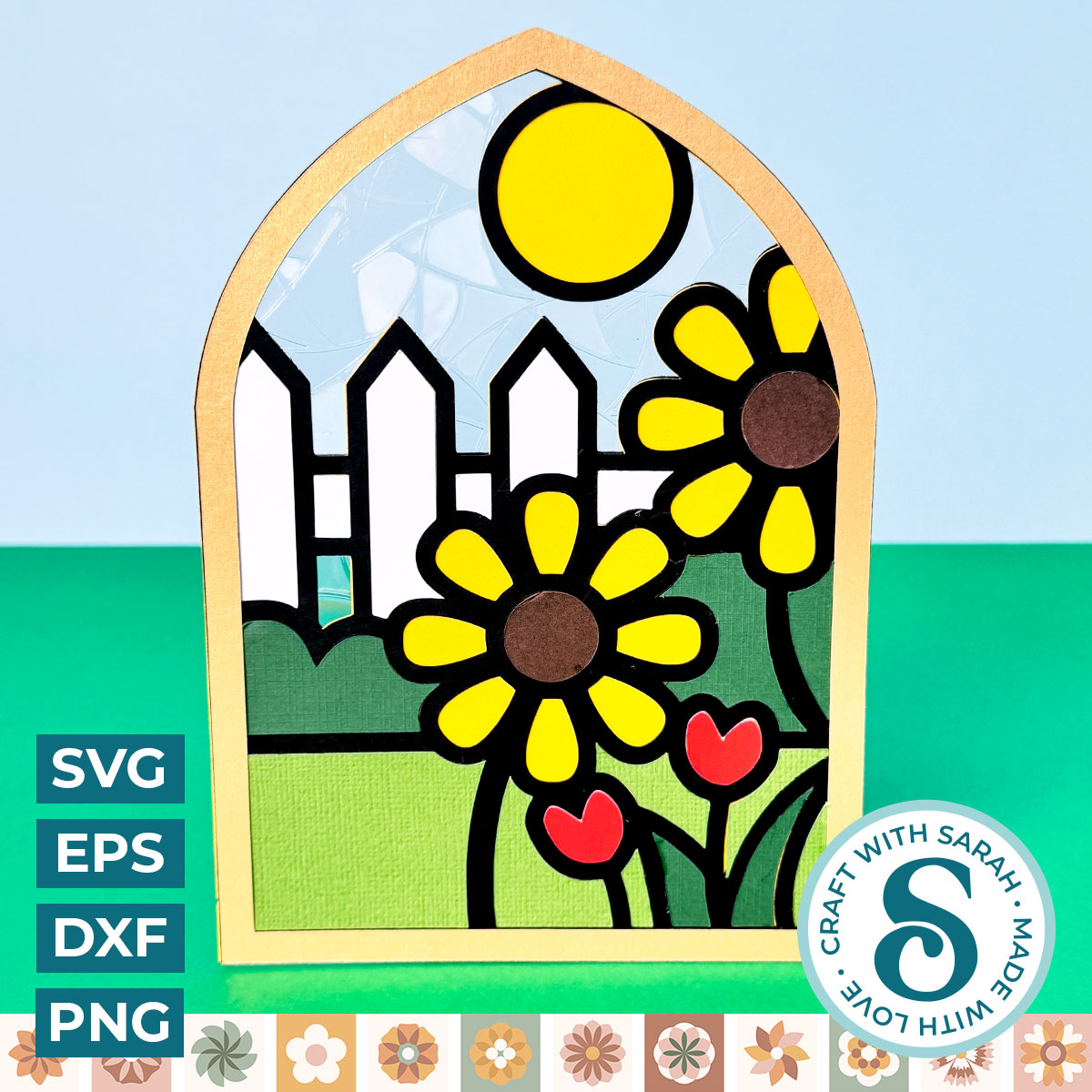 Summer Garden Stained Glass Window