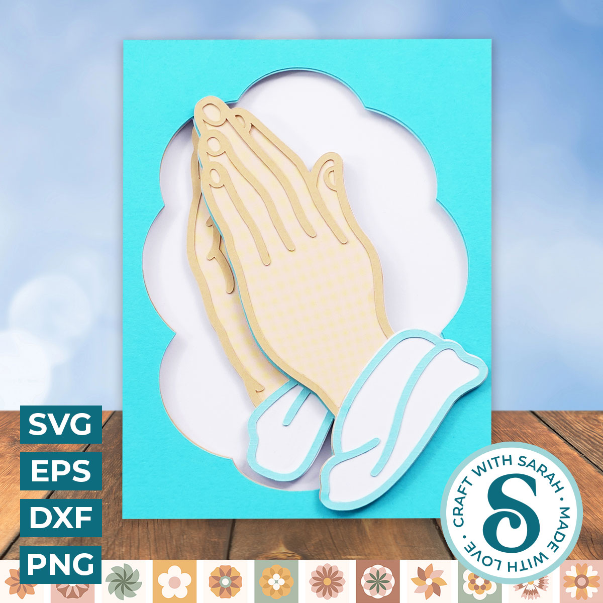 Hands in Prayer A2 Card