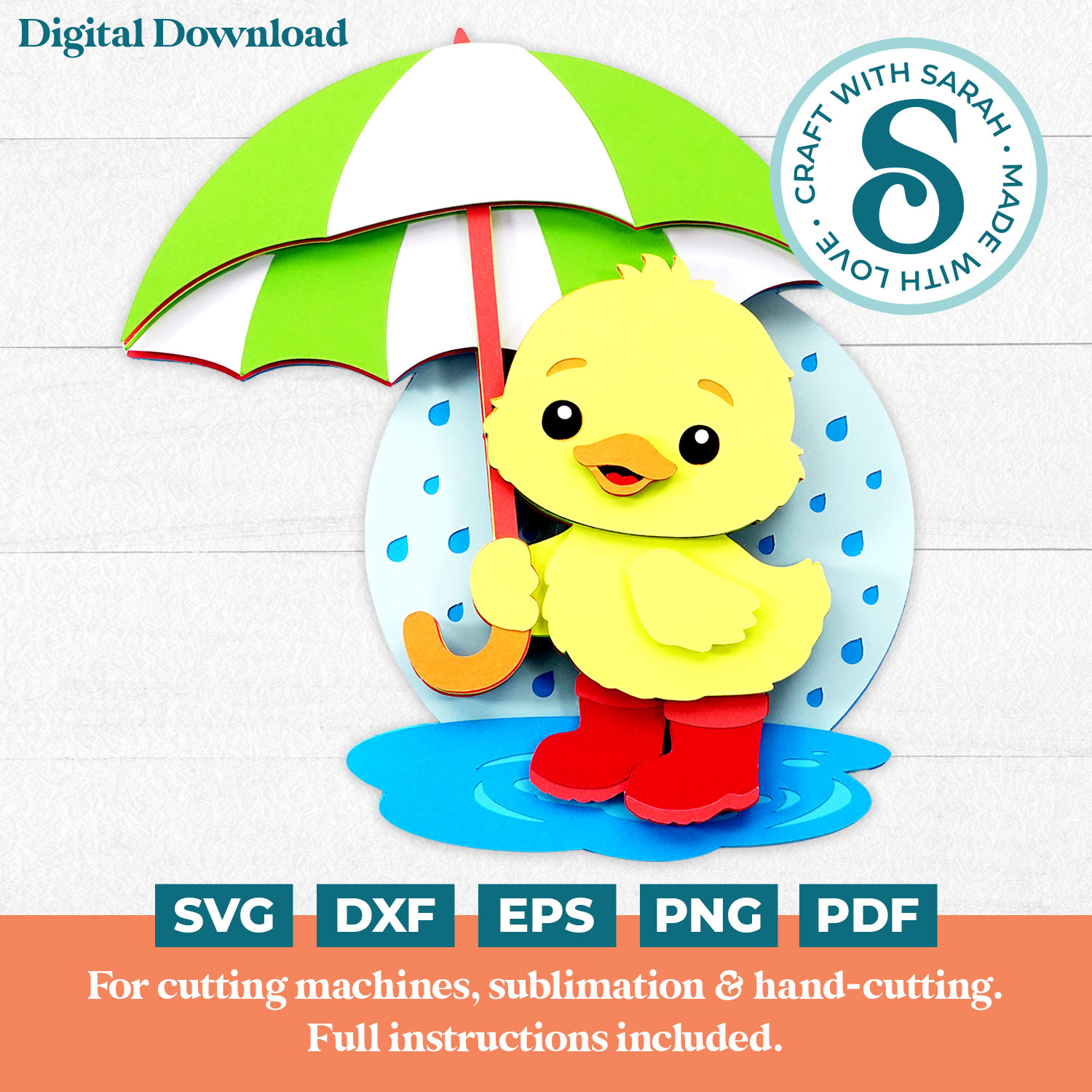 Chick in Puddle SVG