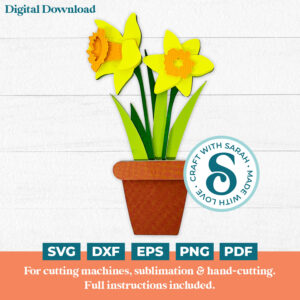Daffodil Flower Pot Mini SVG