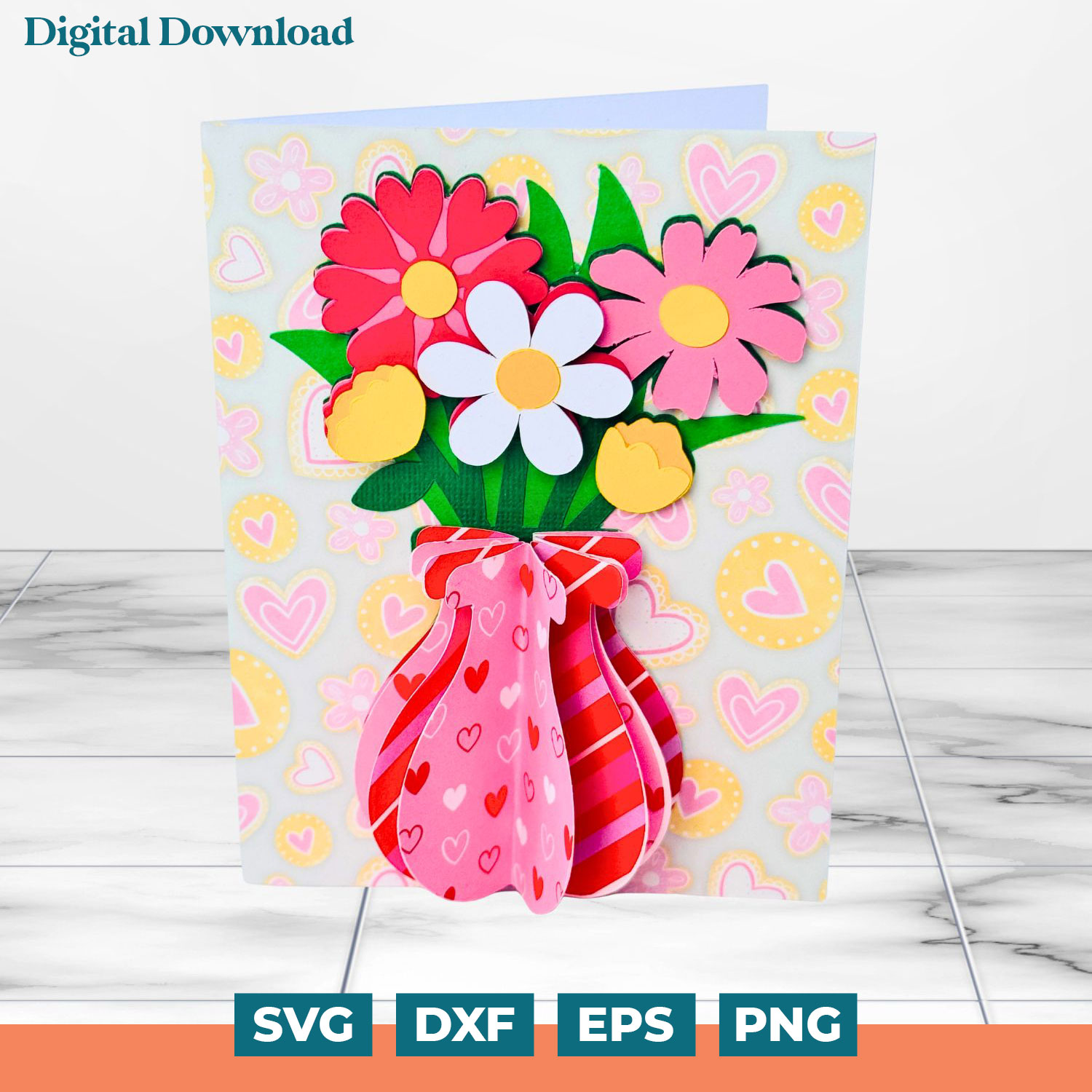 Popout Flower Vase A2 Card