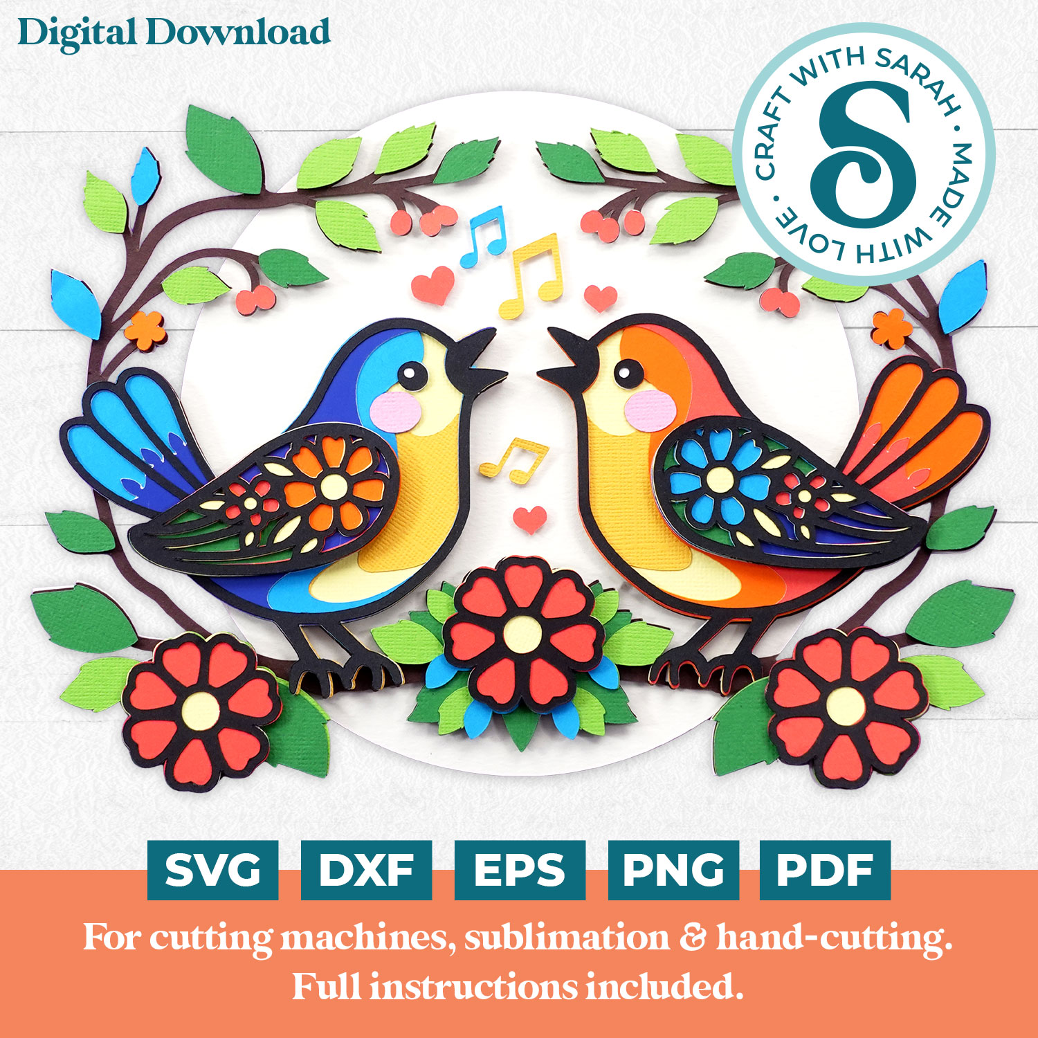 Folk Art Birds SVG