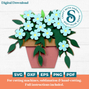 Forget-Me-Not Flower Pot Mini SVG