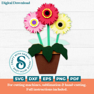 Gerbera Flower Pot Mini SVG