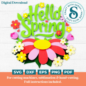Hello Spring Flower SVG