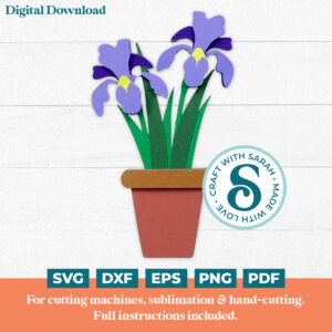 Iris Flower Pot Mini SVG