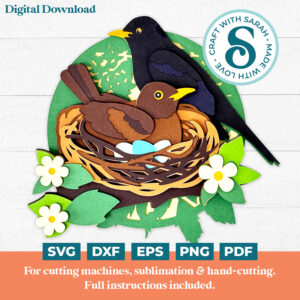 Nesting Blackbirds SVG