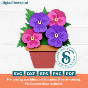 Pansy Flower Pot Mini SVG