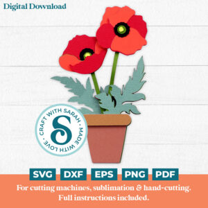 Poppy Flower Pot Mini SVG