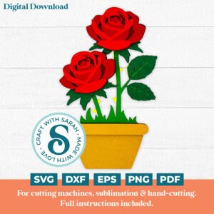 Rose Flower Pot Mini SVG