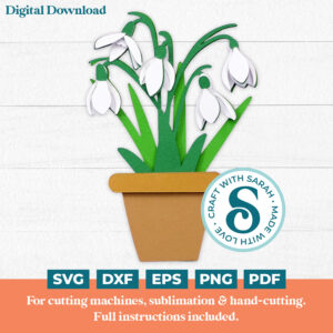 Snowdrop Flower Pot Mini SVG