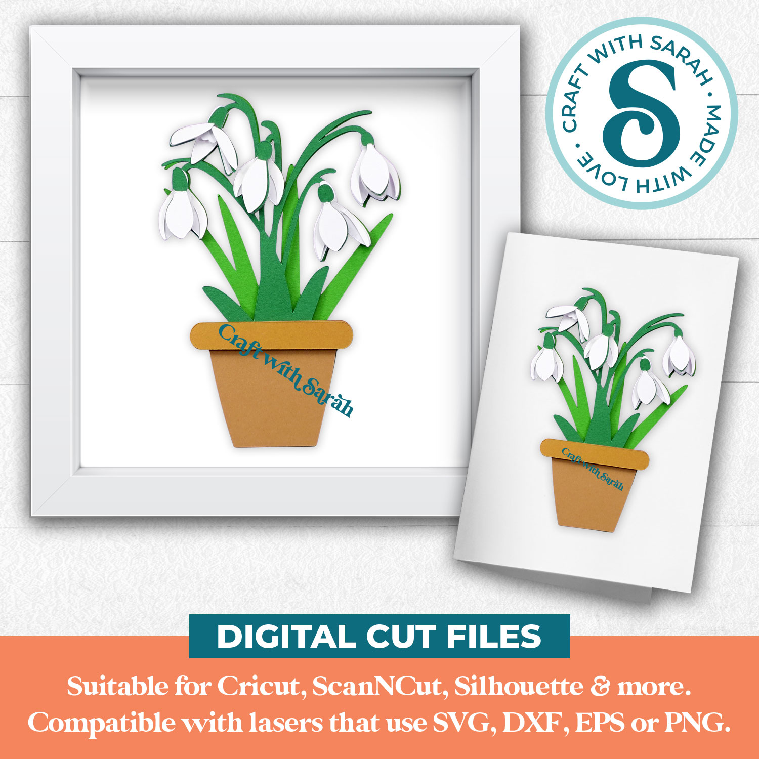 Snowdrop Flower Pot Mini SVG - Image 3
