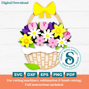 Spring Flower Basket SVG