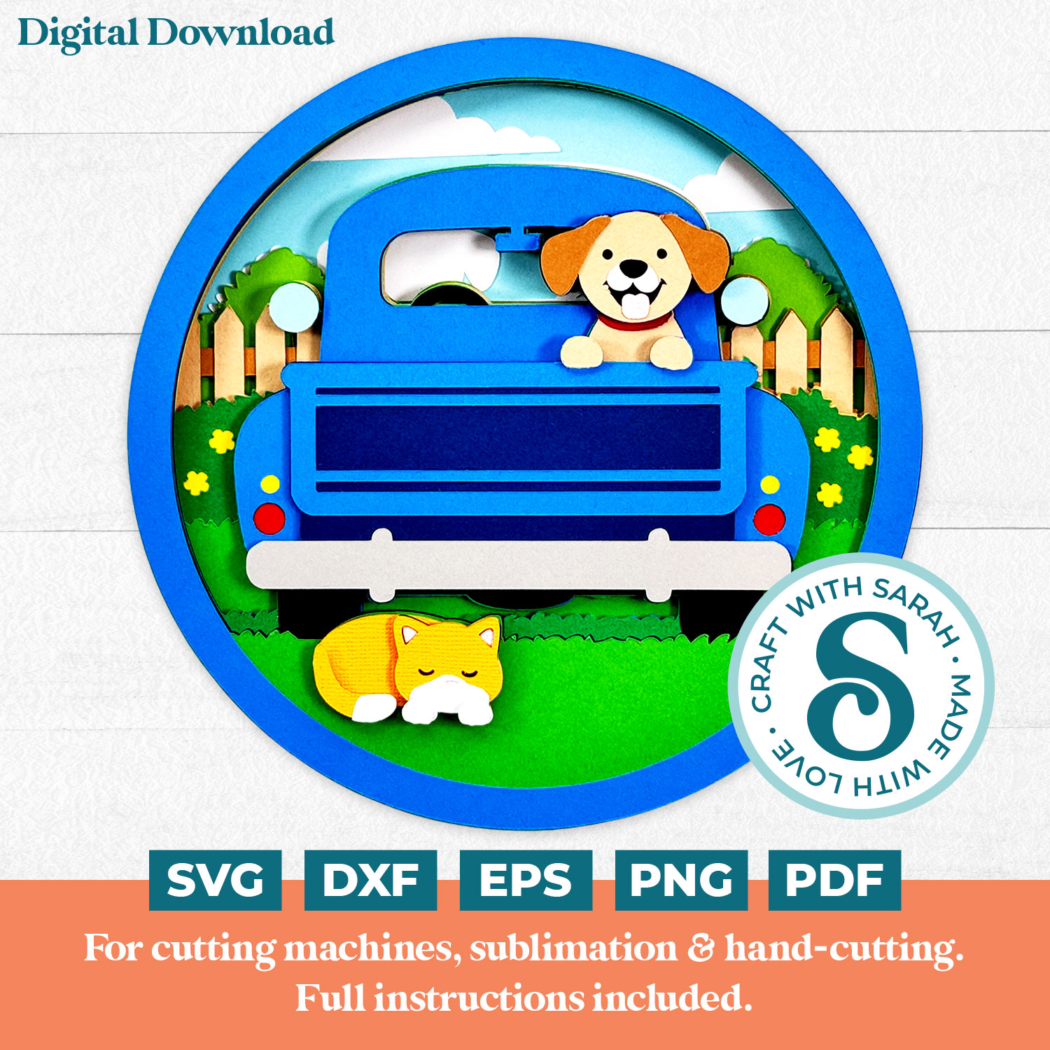 Spring Truck Scene SVG
