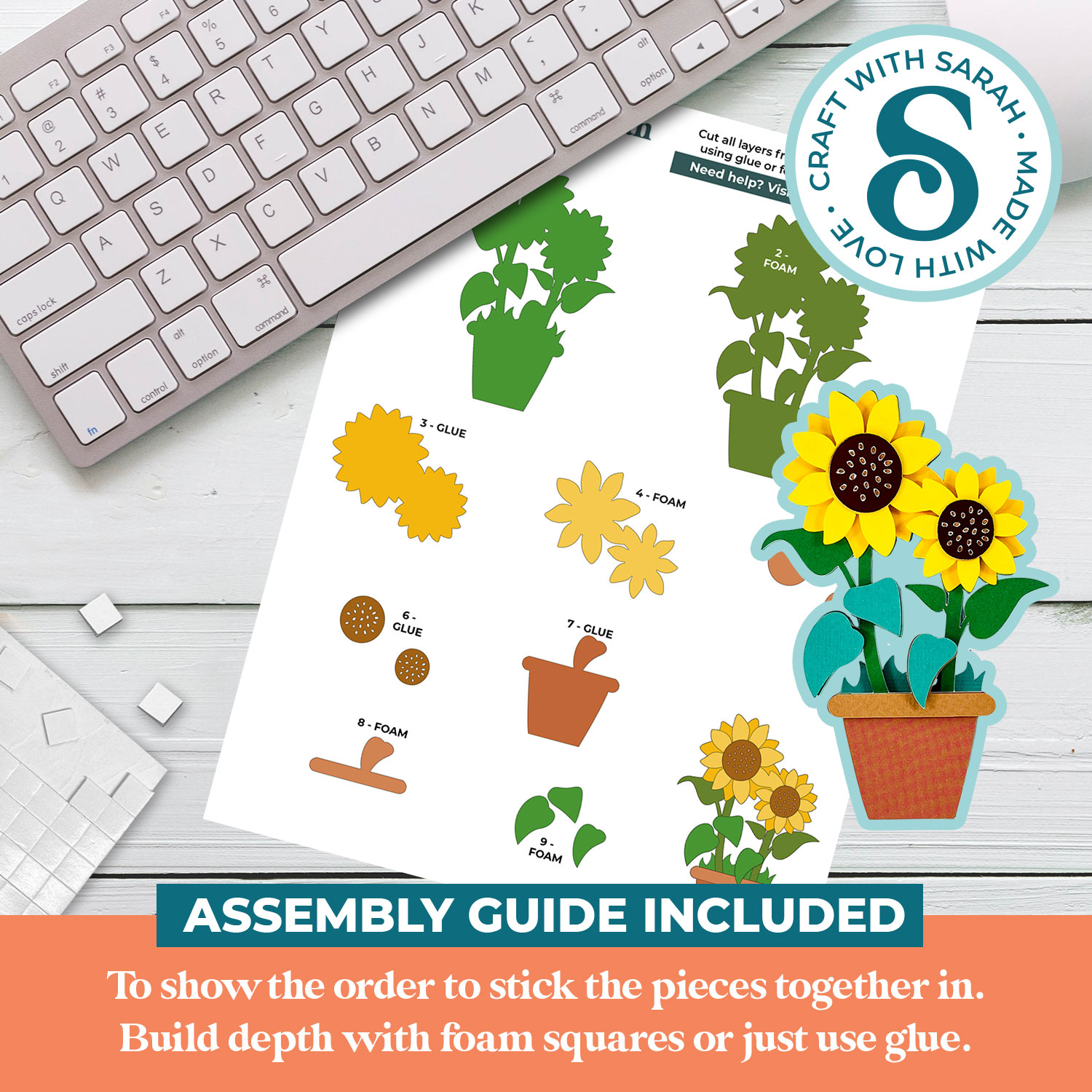Sunflower Pot Mini SVG - Image 2