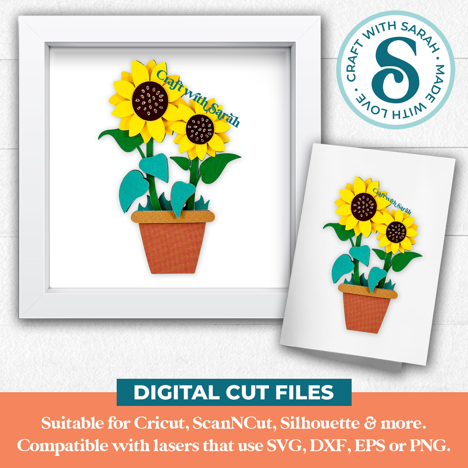 Sunflower Pot Mini SVG - Image 3