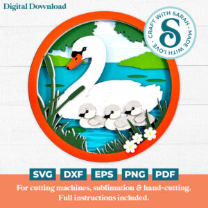 Swan with Cygnets SVG