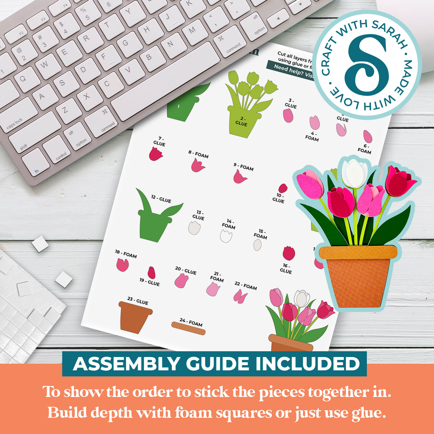 Tulip Flower Pot Mini SVG - Image 2