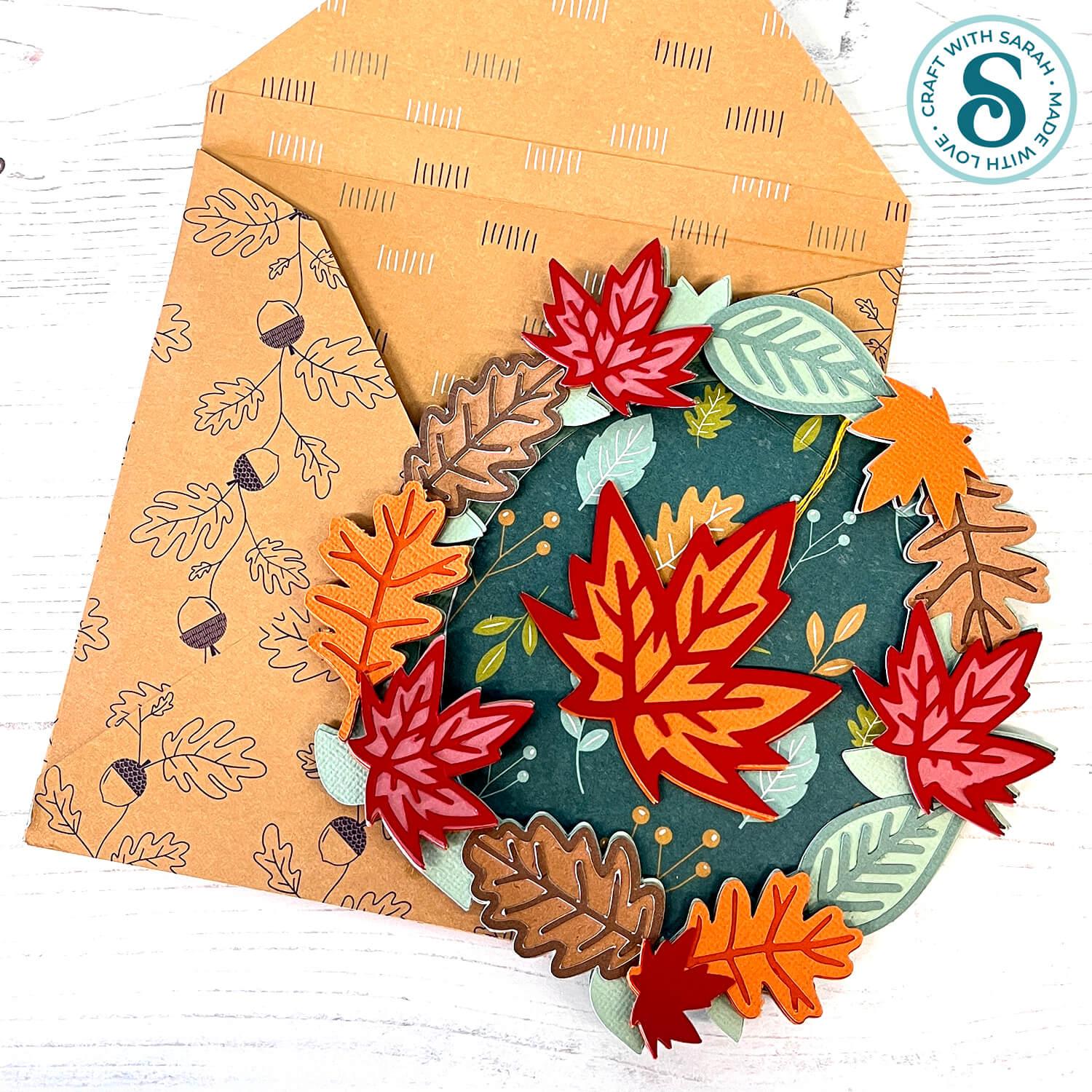 Autumn card and envelope craft project by Craft with Sarah