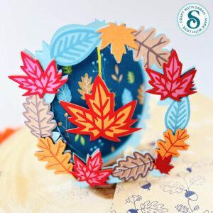 Autumn Leaves Greetings Card SVG