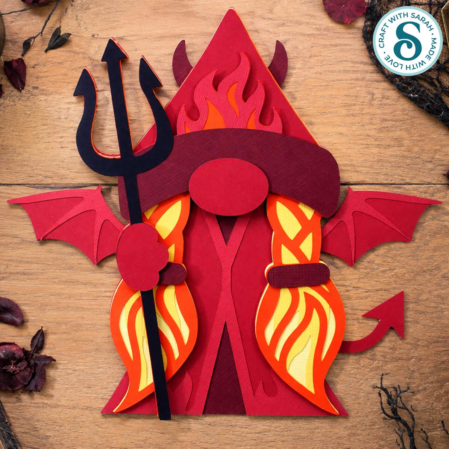Female devil gnome SVG papercraft by Craft with Sarah