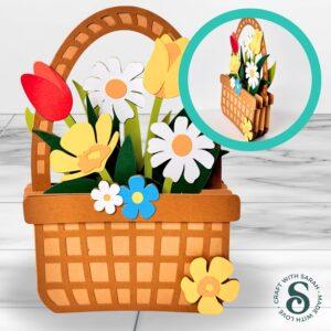 Spring Flowers Basket Card