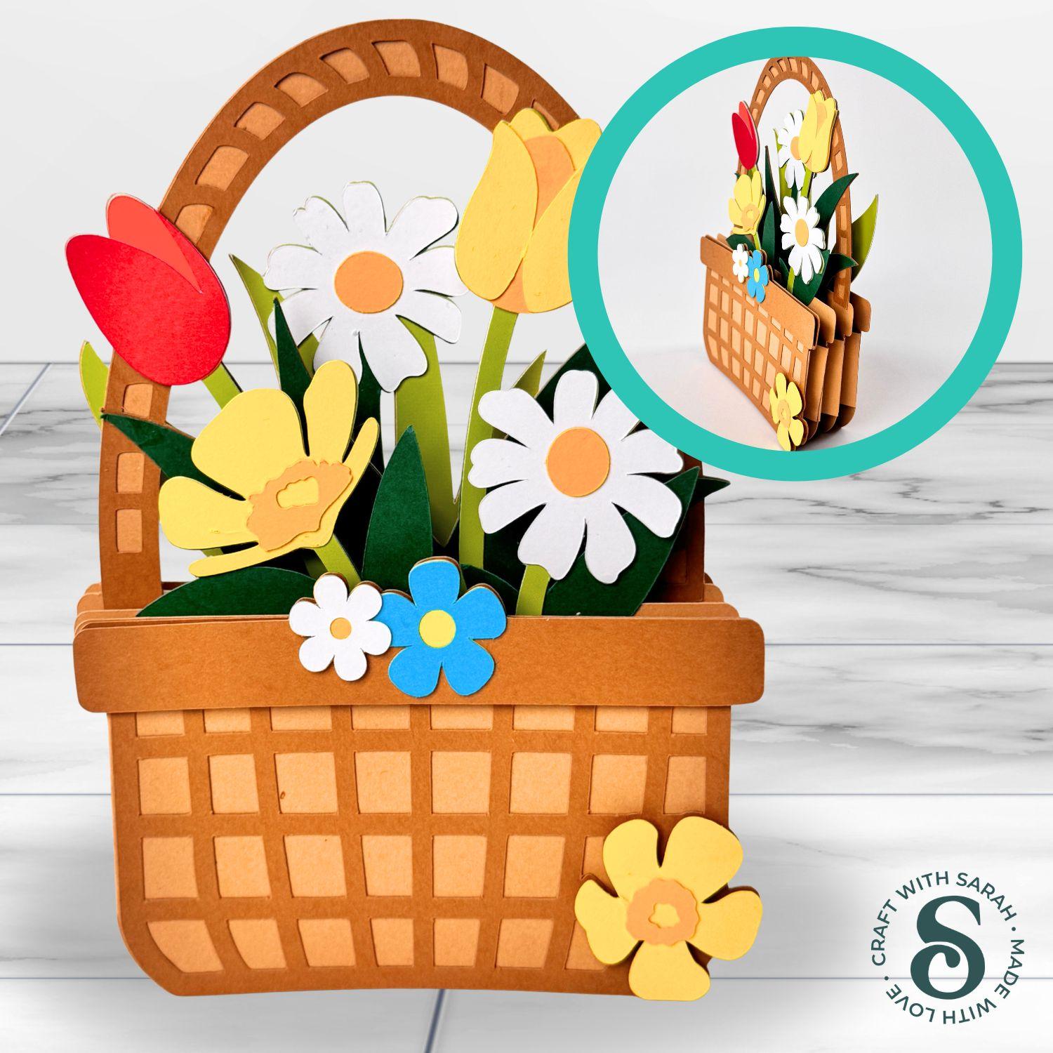 Spring Flowers Basket Card