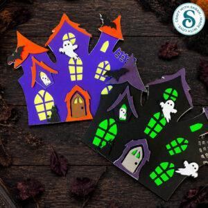 Haunted House Shaped Card SVG