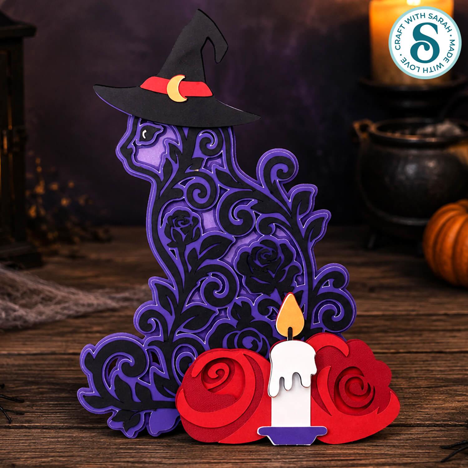 Gothic cat SVG for witches by Craft with Sarah