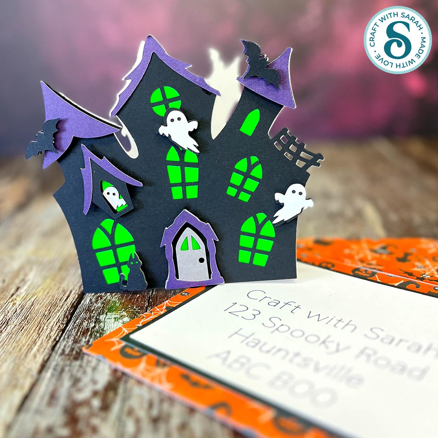 Haunted house SVG for greetings cards by Craft with Sarah