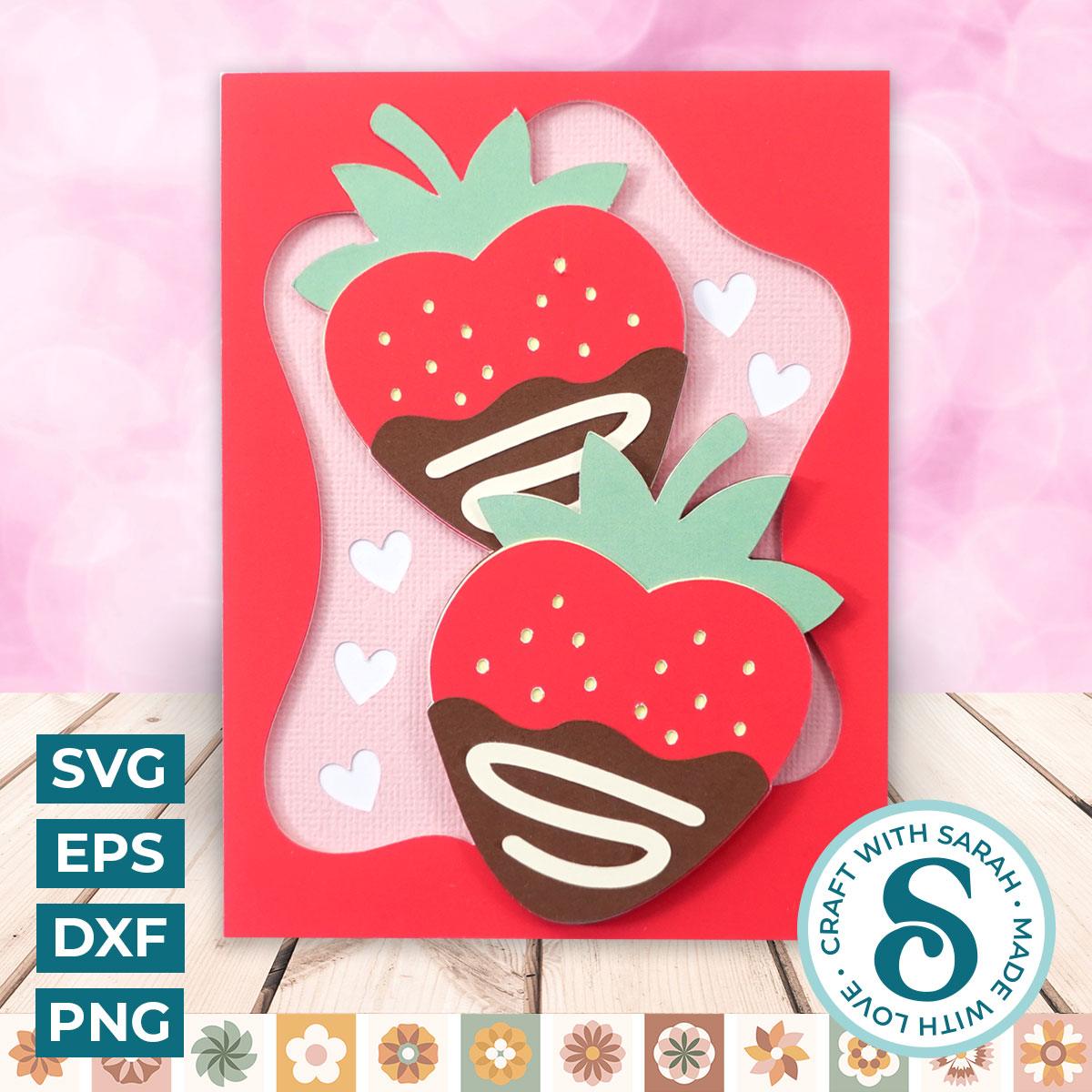 Heart Strawberries A2 Card