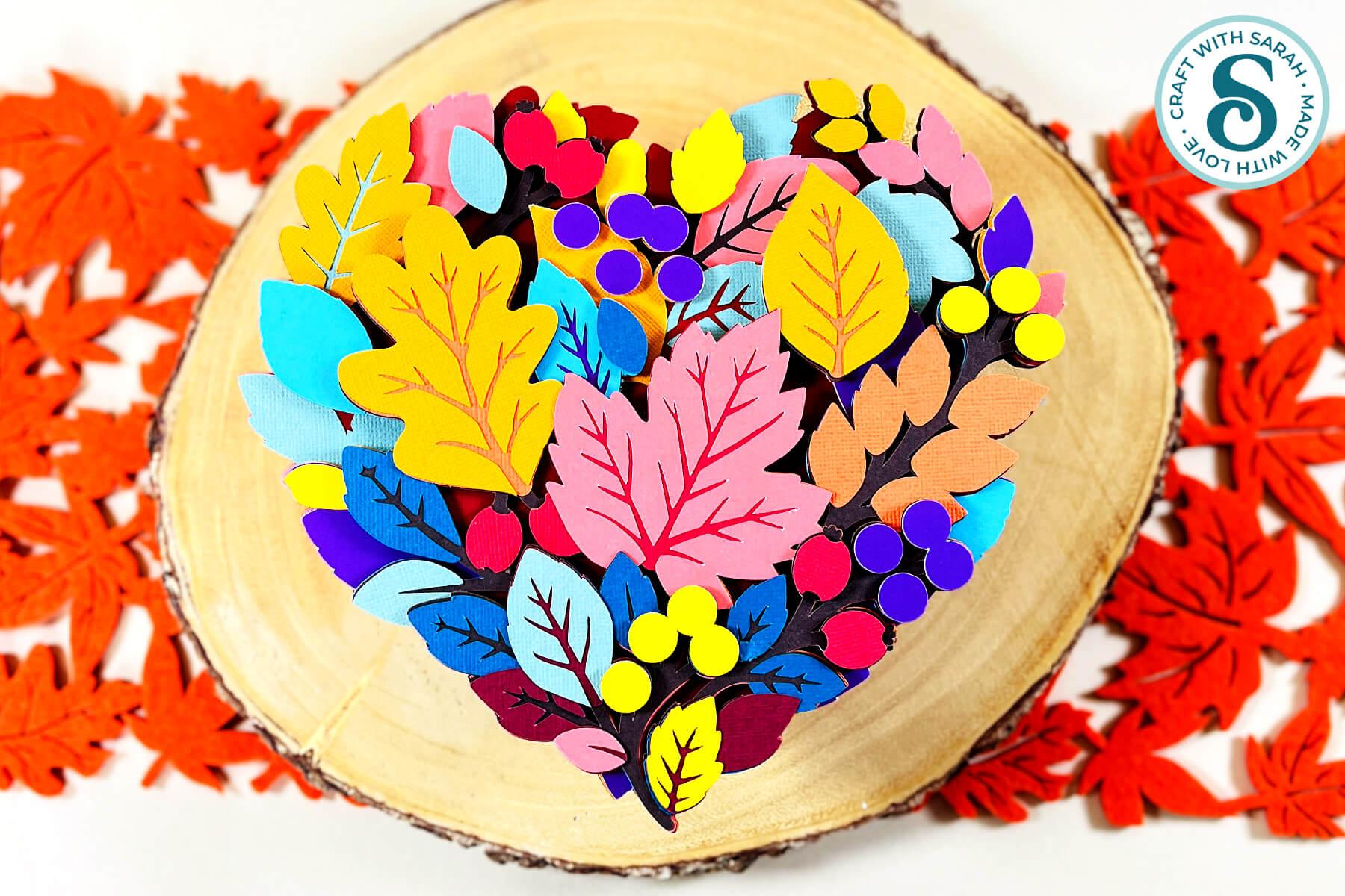 Leaf heart Cricut craft by Craft with Sarah