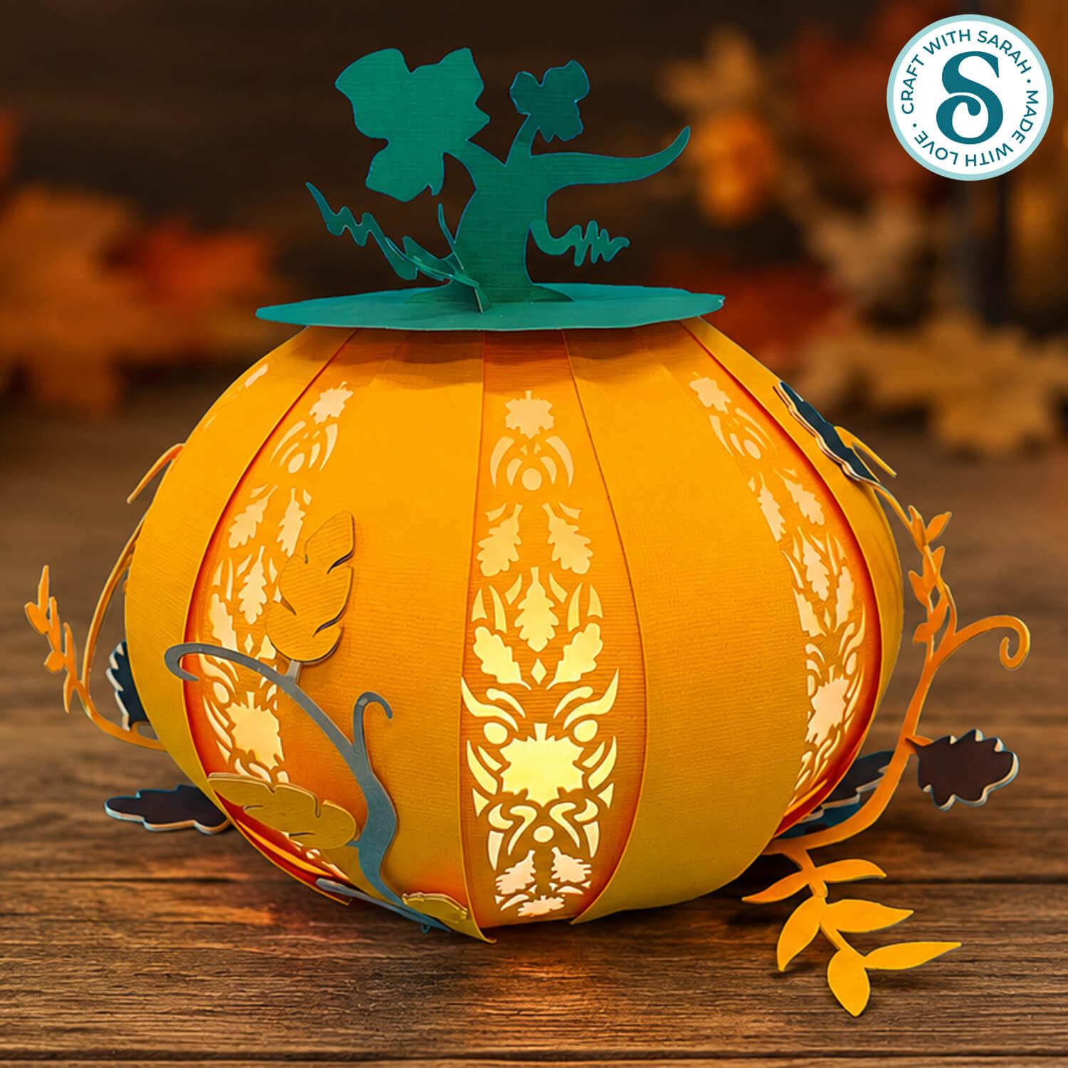 Pumpkin lantern Cricut craft to make by Craft with Sarah