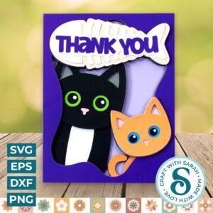 Cats Thank You A2 Card